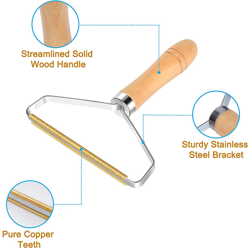 Pet Hair Carpet Scraper with Wooden Handle by HitMyNeed