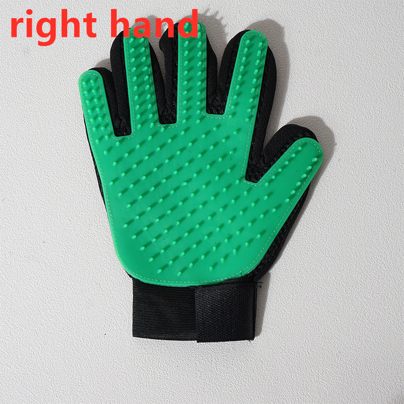 Pet Hair Grooming Glove with Silicone Bristles right-green by HitMyNeed