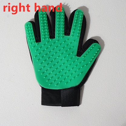 Pet Hair Grooming Glove with Silicone Bristles right-green by HitMyNeed
