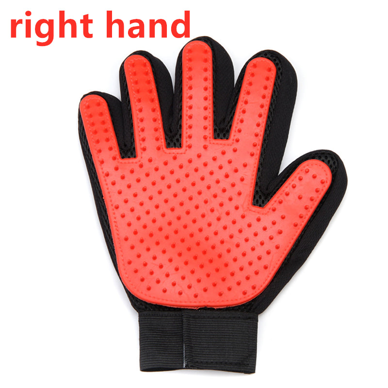 Pet Hair Grooming Glove with Silicone Bristles right-red by HitMyNeed