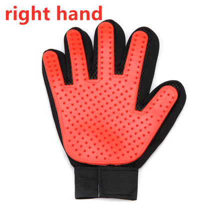 Pet Hair Grooming Glove with Silicone Bristles right-red by HitMyNeed