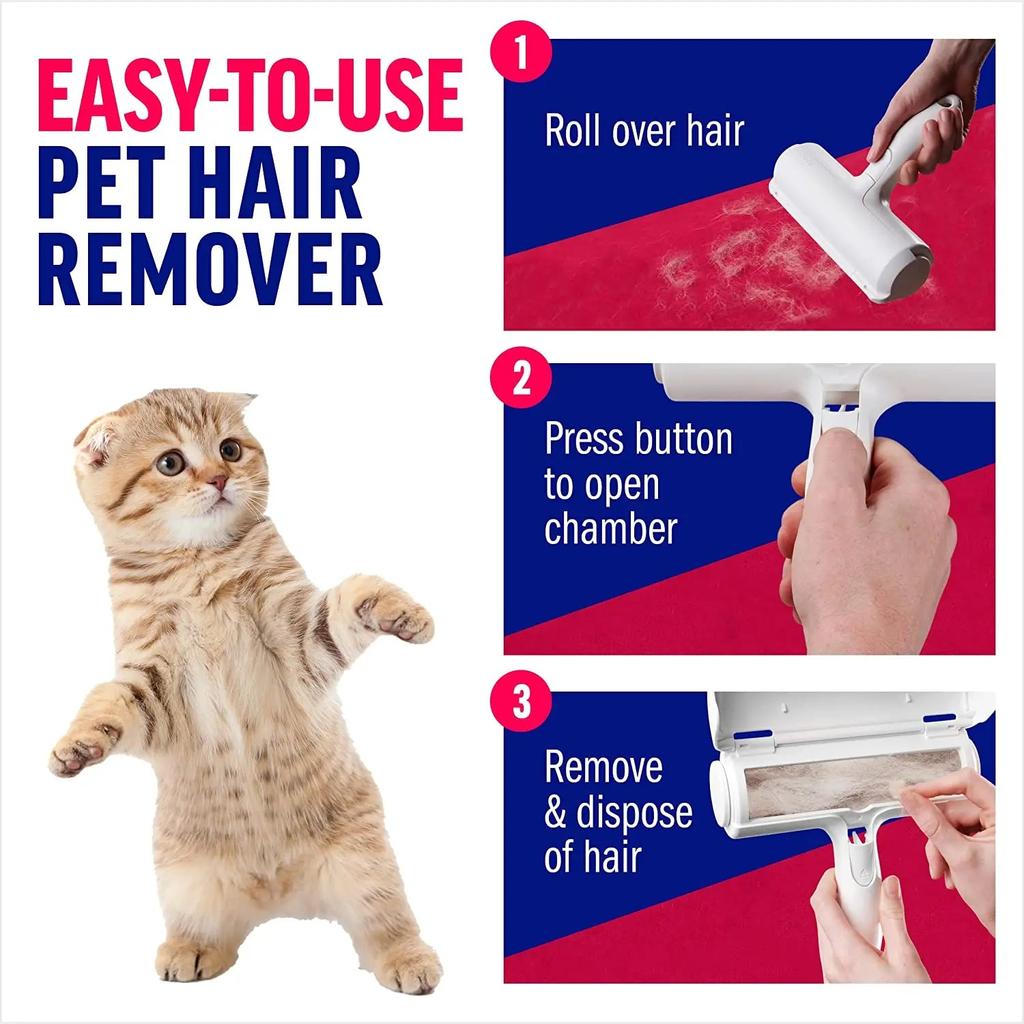 Pet Hair Remover Roller with Self-Cleaning Base by HitMyNeed