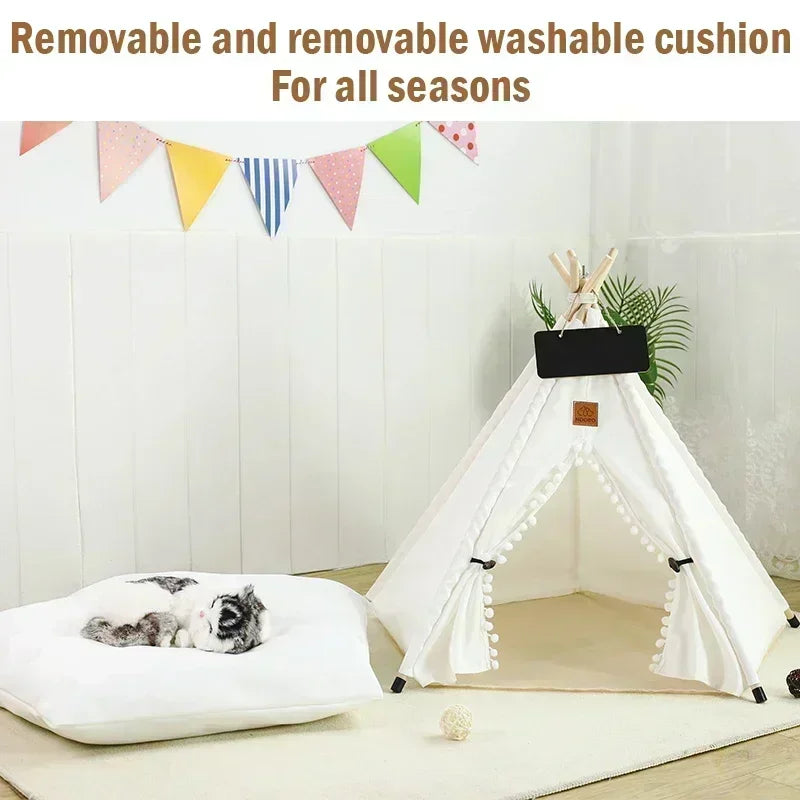 Pet Teepee Tent with Cushion & Blackboard by HitMyNeed