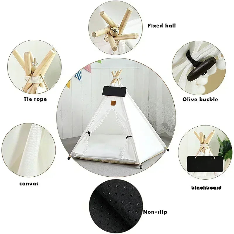 Pet Teepee Tent with Cushion & Blackboard by HitMyNeed