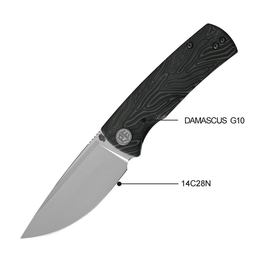 Petrified Fish Mini PFP01X 14C28N G10 Folding Knife pfp01xgrdmp by HitMyNeed