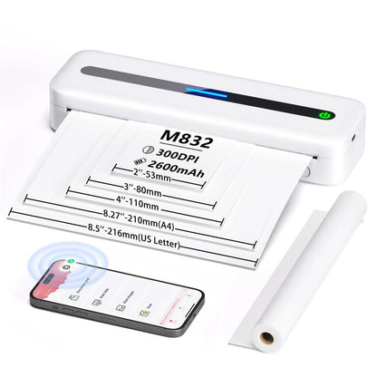 Phomemo M832 A4 Wireless Inkless Portable Printer white-printer-set by HitMyNeed