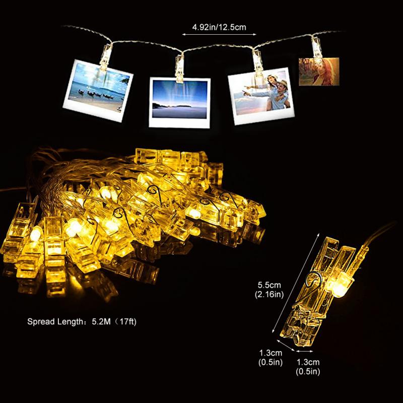 Photo Clip String Lights with 40 Warm LEDs, 5.2m by HitMyNeed