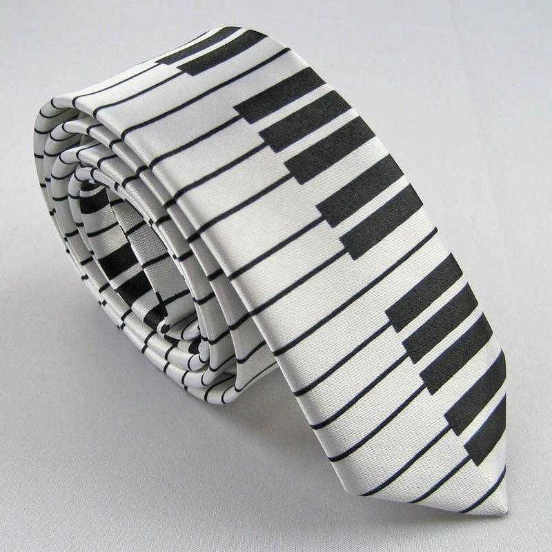 Piano Key Necktie in Black and White by HitMyNeed
