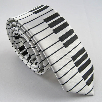 Piano Key Necktie in Black and White by HitMyNeed