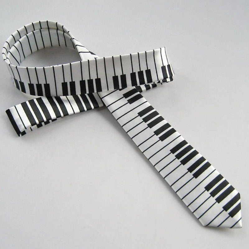 Piano Key Necktie in Black and White by HitMyNeed