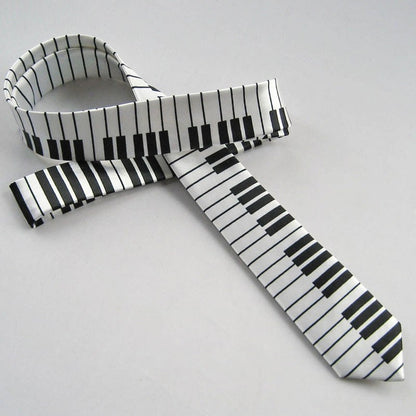 Piano Key Necktie in Black and White by HitMyNeed