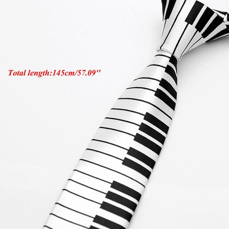 Piano Key Necktie in Black and White by HitMyNeed