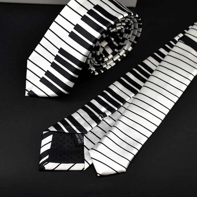 Piano Key Necktie in Black and White by HitMyNeed