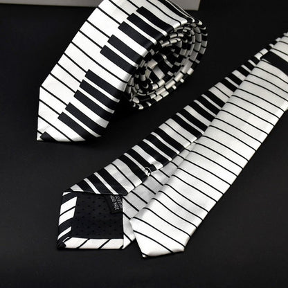 Piano Key Necktie in Black and White by HitMyNeed