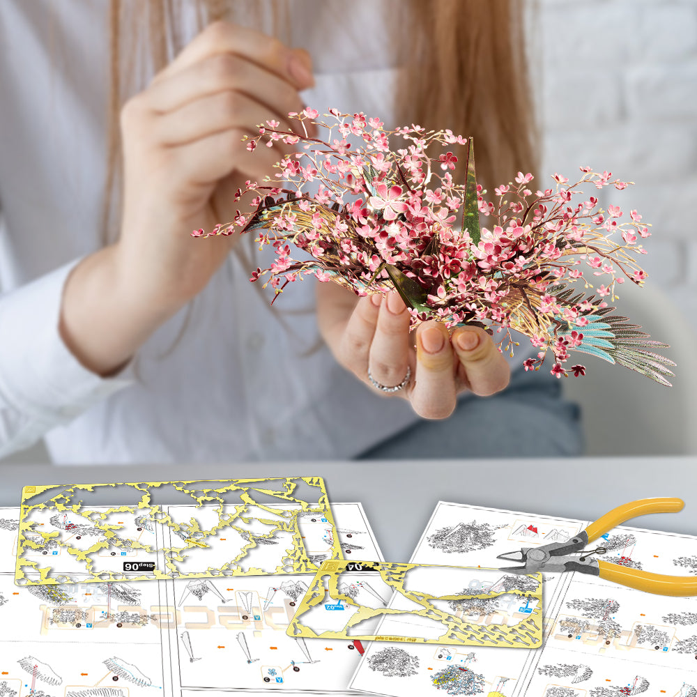 Piececool 3D Metal Puzzle - Blossom Crane Model Kit by HitMyNeed