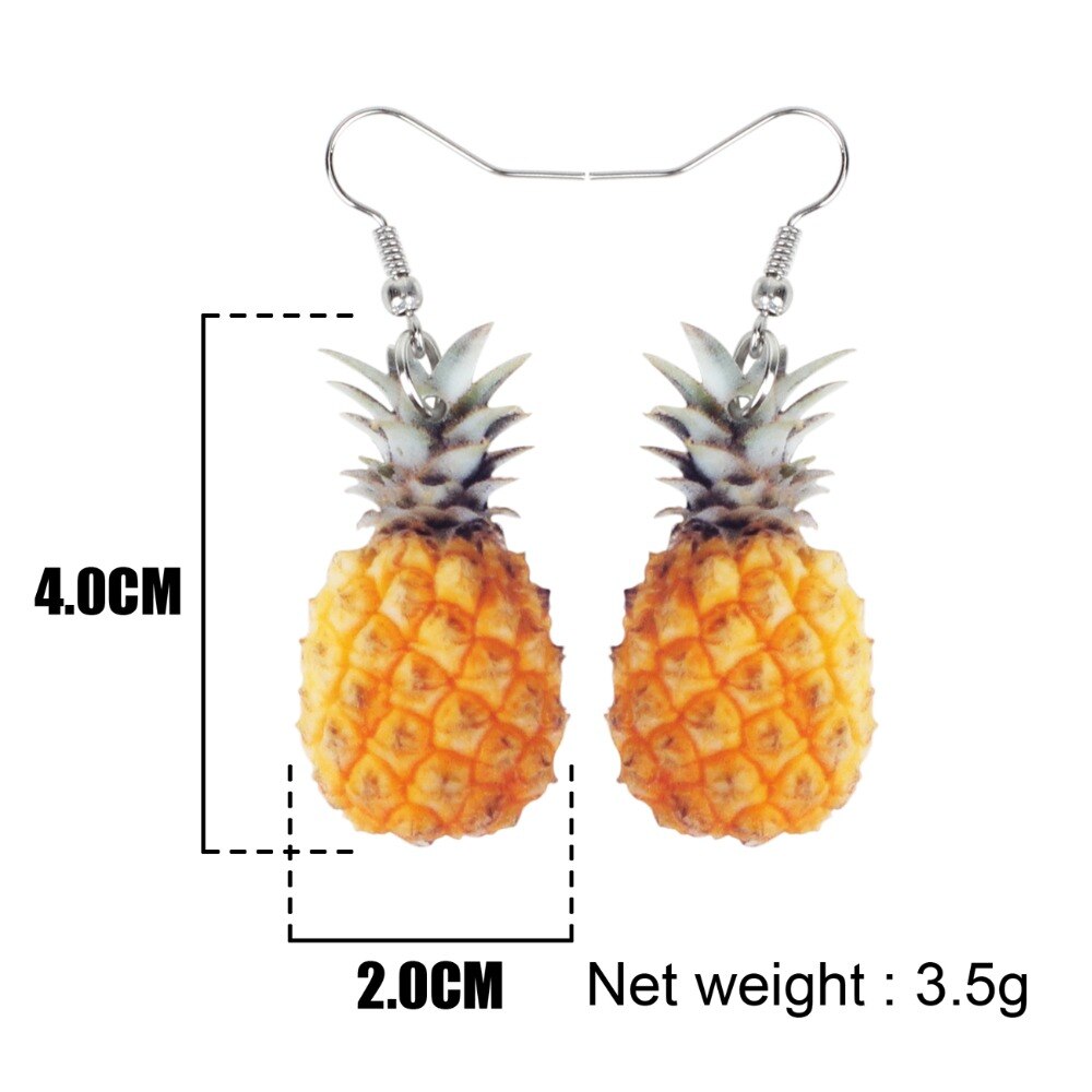 Pineapple Acrylic Drop Earrings for Summer by HitMyNeed