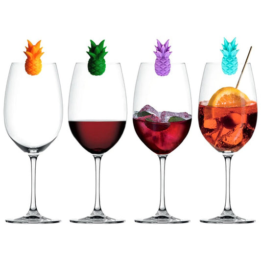 Pineapple Silicone Wine Glass Tags, Set of 6 by HitMyNeed