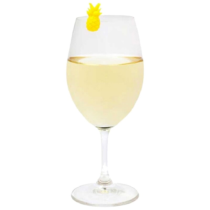 Pineapple Silicone Wine Glass Tags, Set of 6 by HitMyNeed