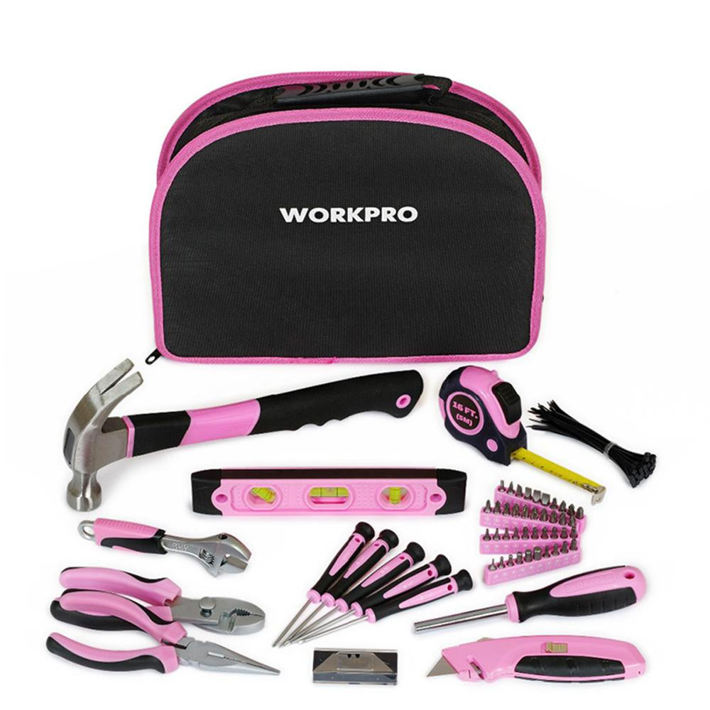 Pink 103-Piece Hand Tool Set with Storage Bag by HitMyNeed