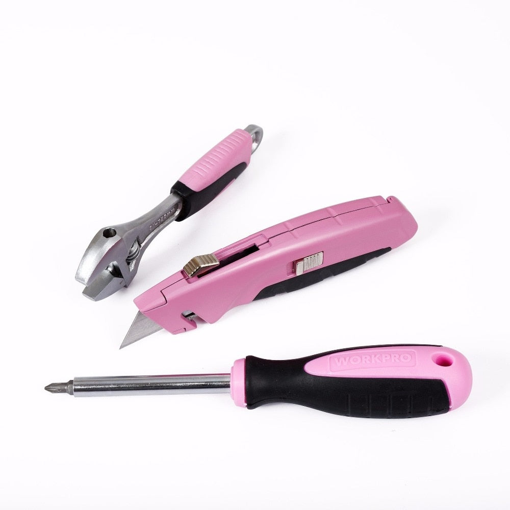 Pink 103-Piece Hand Tool Set with Storage Bag by HitMyNeed