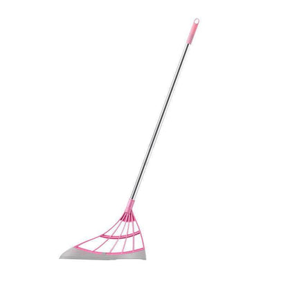 Pink 2-in-1 Bathroom Glass Broom and Wipe Mop by HitMyNeed