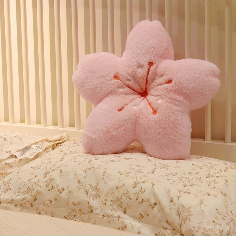 Pink Cherry Blossom Cushion 50cm Plush Pillow by HitMyNeed