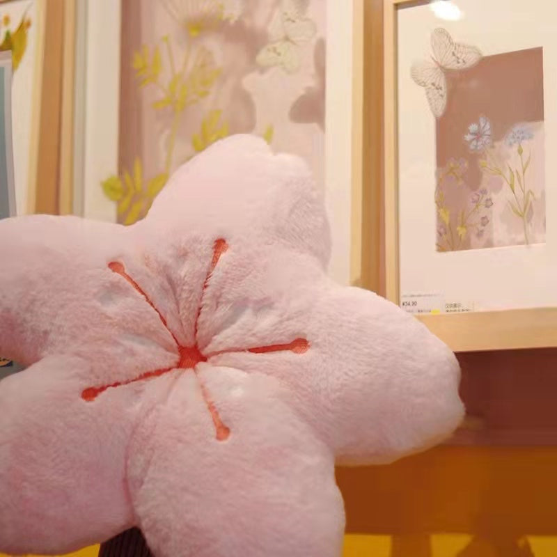 Pink Cherry Blossom Cushion 50cm Plush Pillow by HitMyNeed