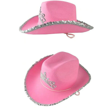 Pink Cowgirl Hat with Tiara for Parties & Events by HitMyNeed