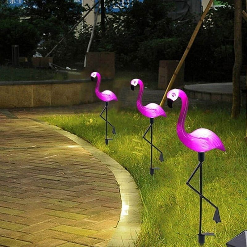 Pink Flamingo Solar Garden Lights Set of 3 by HitMyNeed