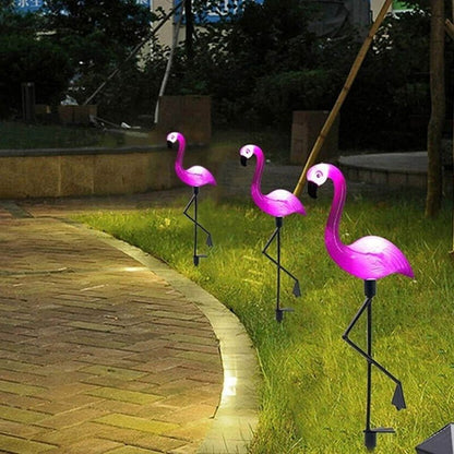 Pink Flamingo Solar Garden Lights Set of 3 by HitMyNeed