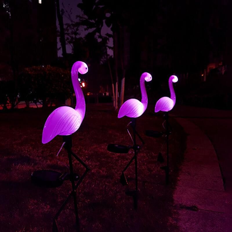 Pink Flamingo Solar Garden Lights Set of 3 by HitMyNeed