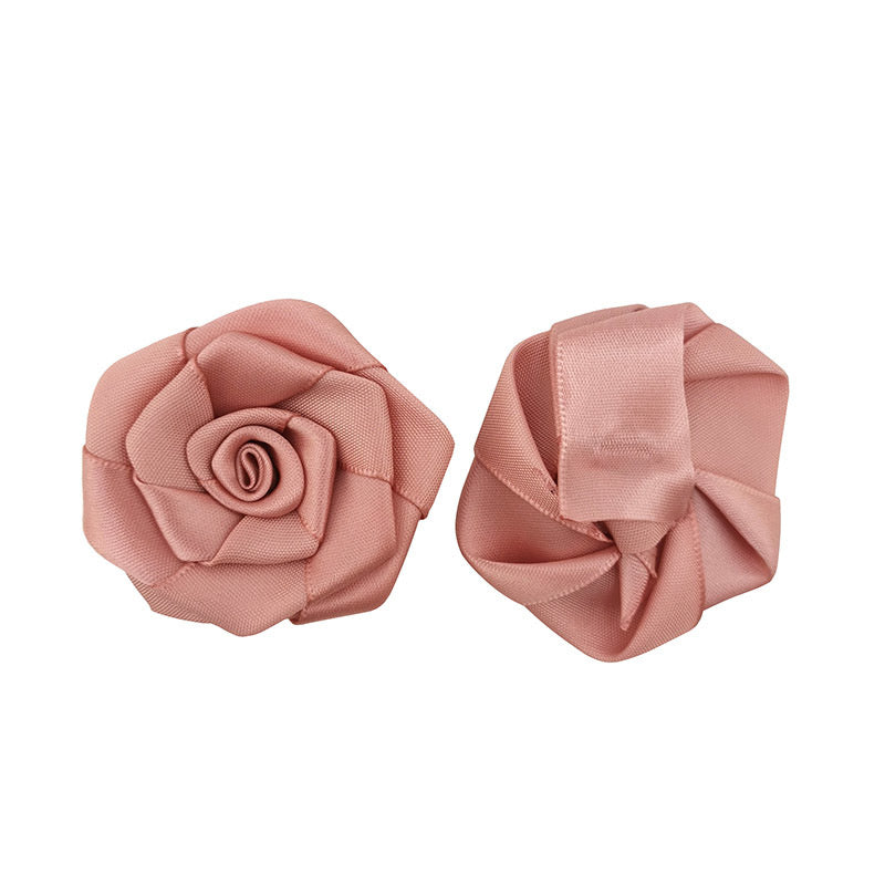 Pink Satin Ribbon Roses Set (30pcs, 6cm) by HitMyNeed