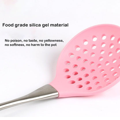 Pink Silicone Kitchen Utensil Set with Holder, 7-Piece by HitMyNeed