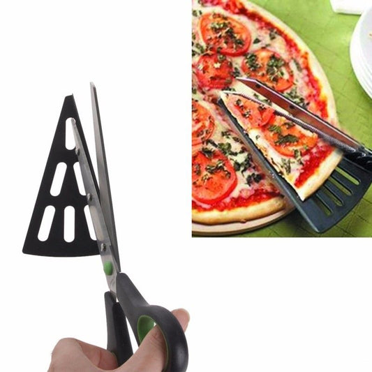 Pizza Cutter Scissors with Built-In Slice Server by HitMyNeed