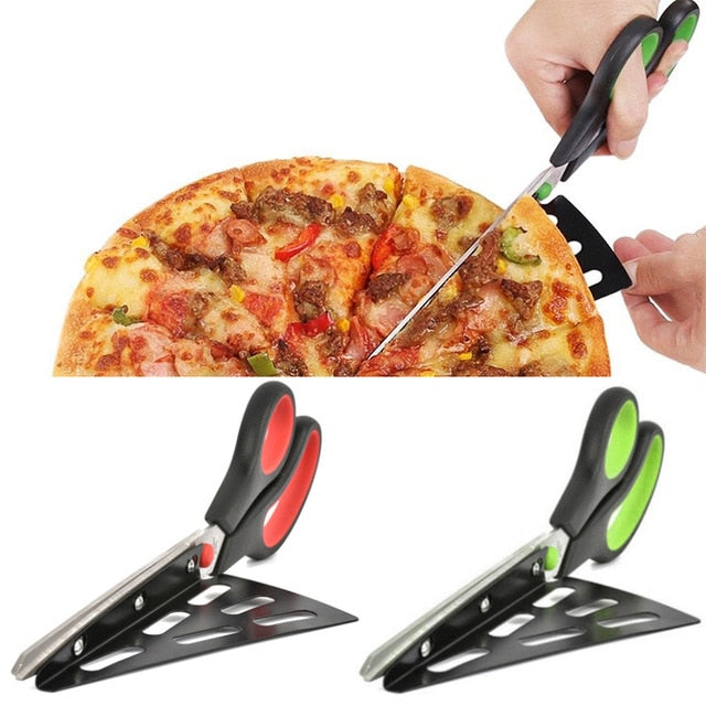 Pizza Cutting Scissors with Built-In Spatula Server by HitMyNeed