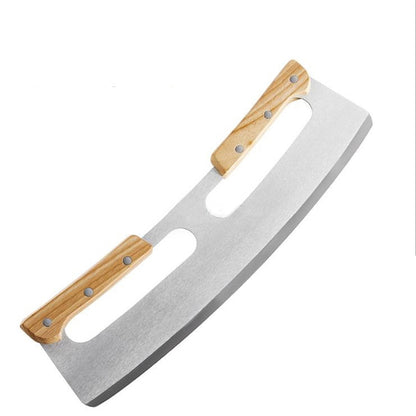 Pizza Rocker Cutter with Double Wood Handle by HitMyNeed