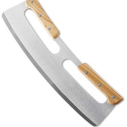 Pizza Rocker Cutter with Double Wood Handle by HitMyNeed