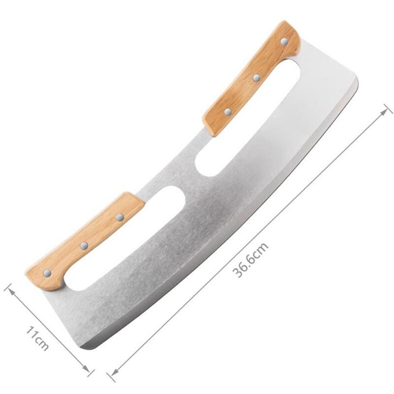 Pizza Rocker Cutter with Double Wood Handle by HitMyNeed