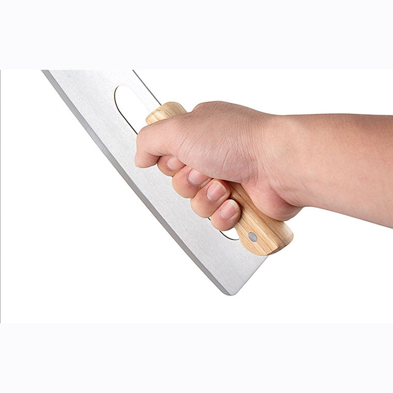 Pizza Rocker Cutter with Double Wood Handle by HitMyNeed