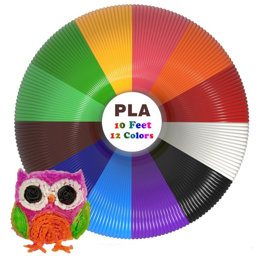 PLA 3D Pen Filament Refill Roll - 1.75mm, 12 Colors by HitMyNeed