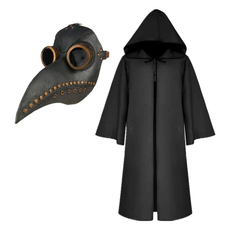 Plague Doctor Cloak & Mask Halloween Costume Set 4 135 by HitMyNeed
