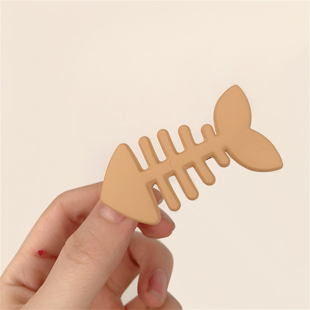 Plain Color Fish Bone Hair Clip 7cm by HitMyNeed