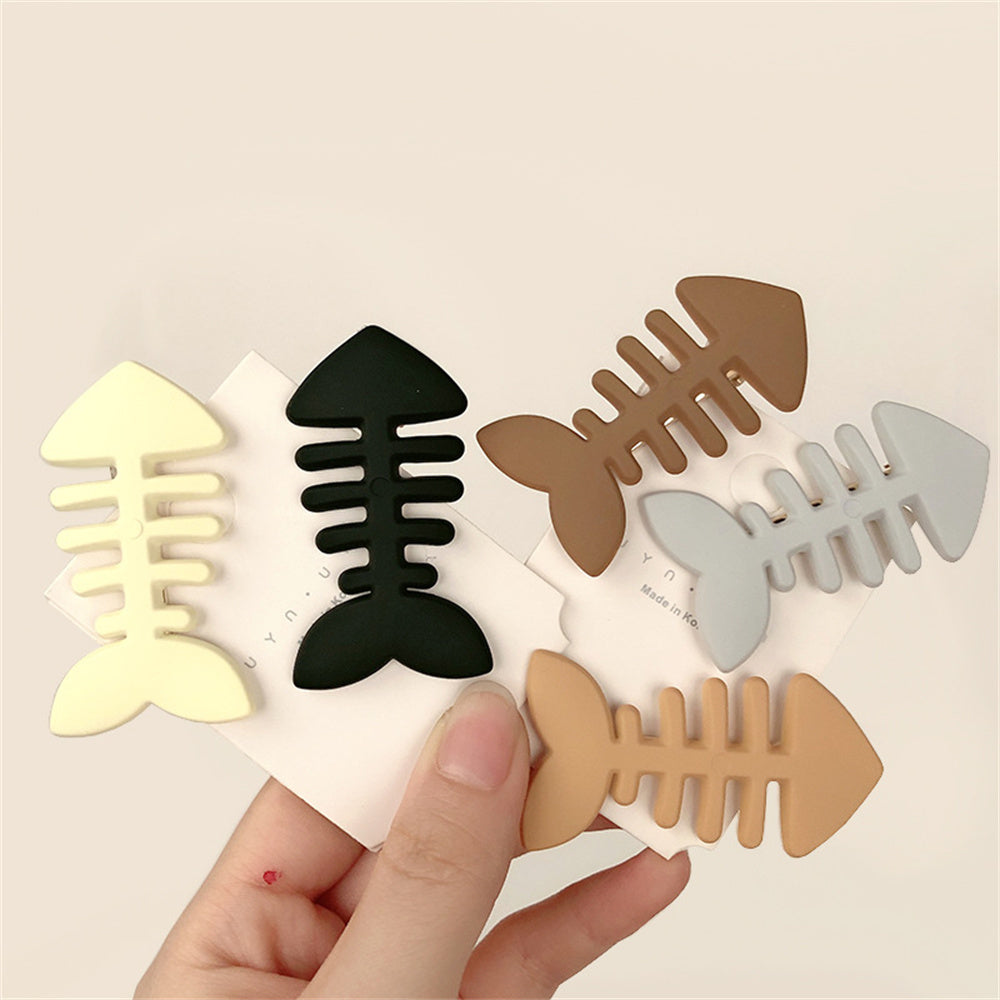 Plain Color Fish Bone Hair Clip 7cm by HitMyNeed
