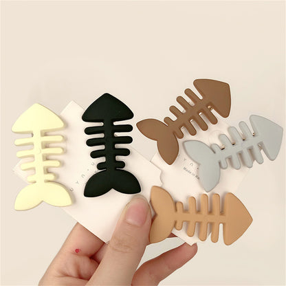 Plain Color Fish Bone Hair Clip 7cm by HitMyNeed