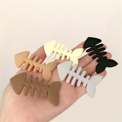 Plain Color Fish Bone Hair Clip 7cm by HitMyNeed