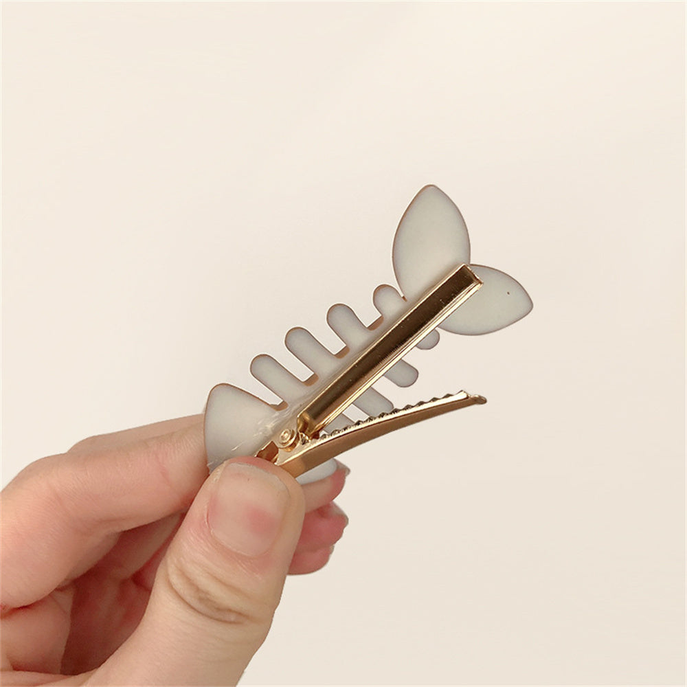 Plain Color Fish Bone Hair Clip 7cm by HitMyNeed