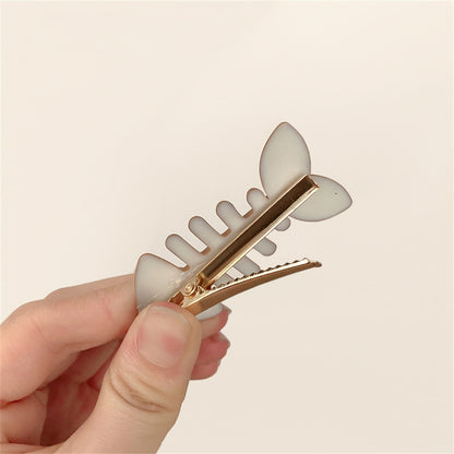 Plain Color Fish Bone Hair Clip 7cm by HitMyNeed