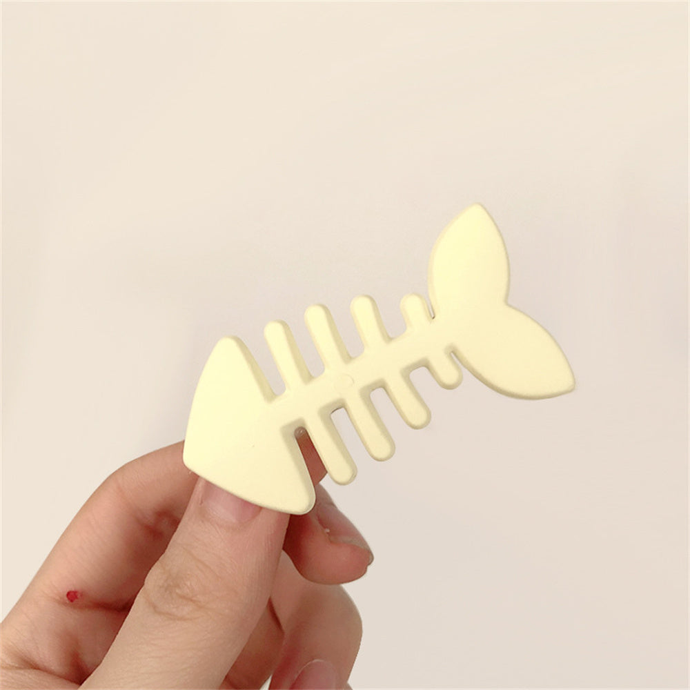 Plain Color Fish Bone Hair Clip 7cm b by HitMyNeed
