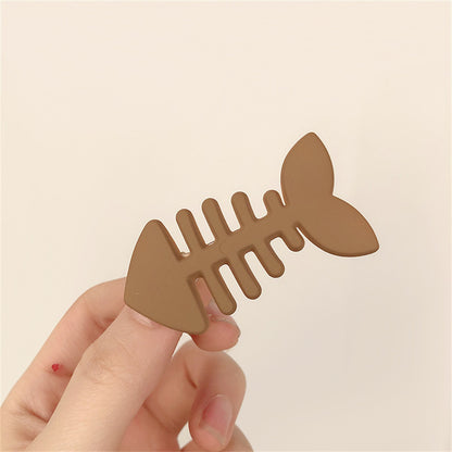 Plain Color Fish Bone Hair Clip 7cm d by HitMyNeed
