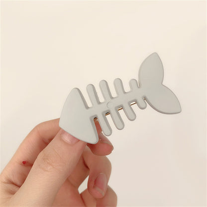 Plain Color Fish Bone Hair Clip 7cm e by HitMyNeed